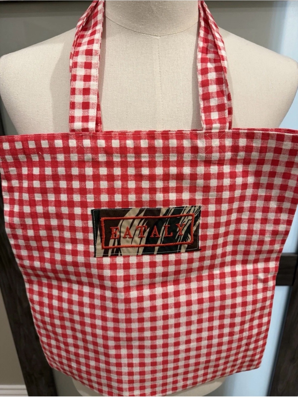Red Gingham Tote Bag